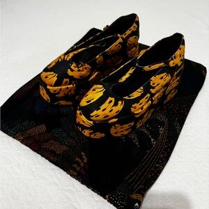 FARM Rio Black and Yellow banana print Platform Shoes